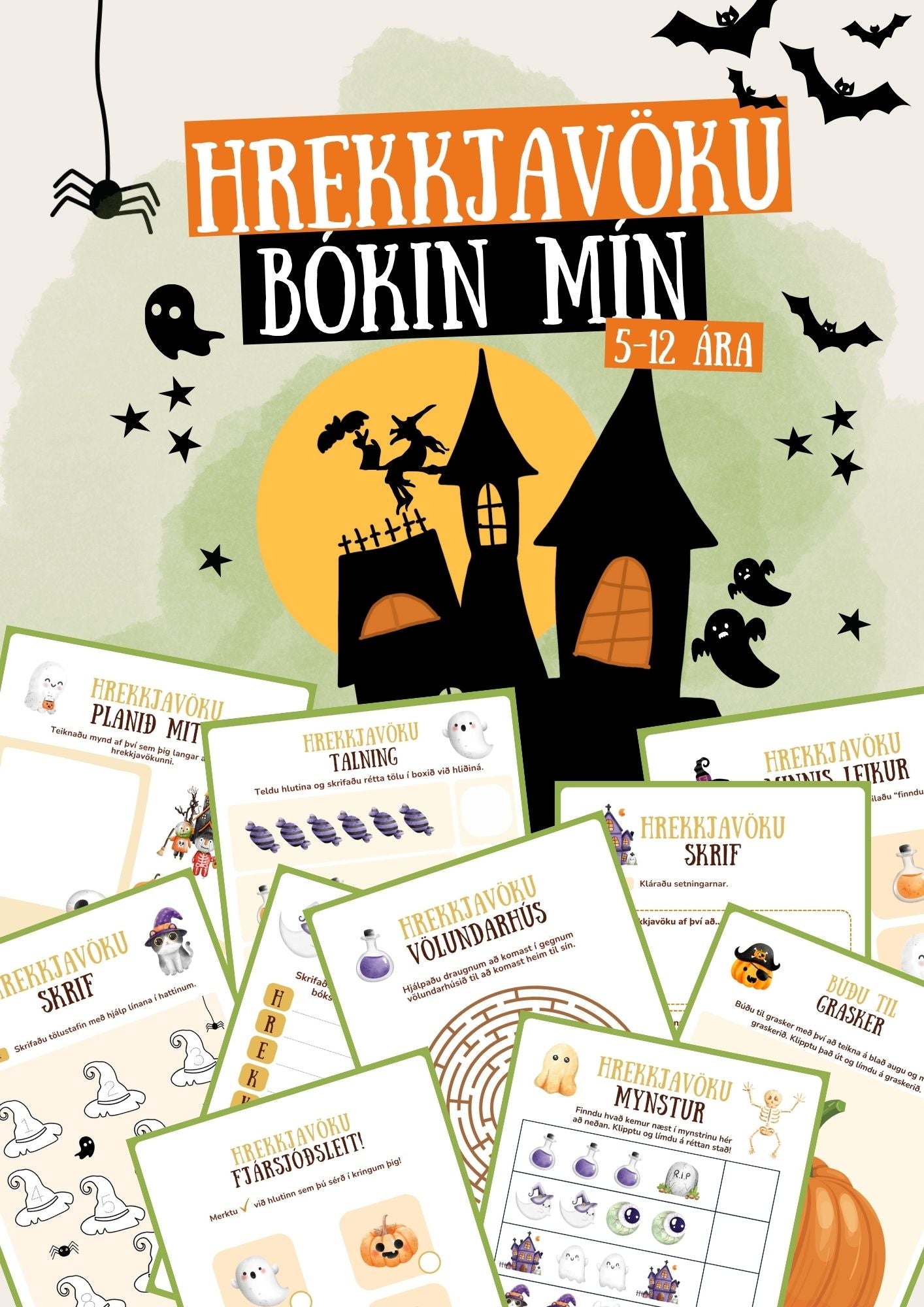 Hrekkjavökuþrautir 5-12 ára (2025)